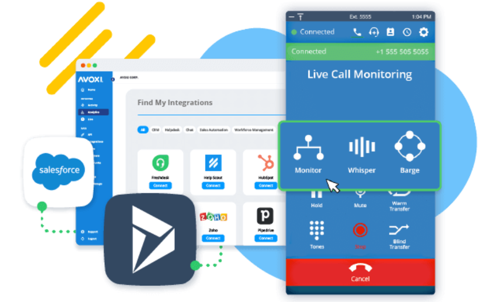 Call Center Solutions – Voxdial IP-PBX, WhatsApp Contact Centre, CRM, UC Client, and Softphones.